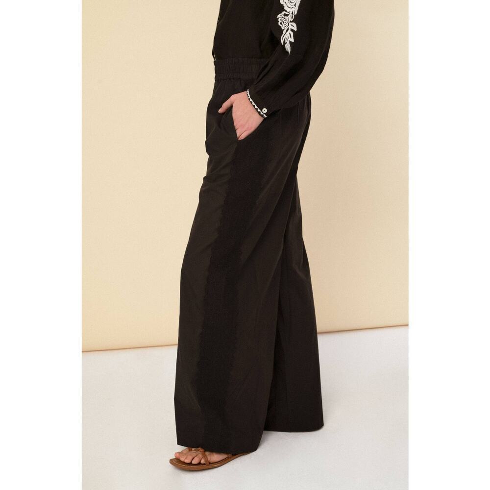 Sonmer Cotton Wide Leg Pant in Black - Picture 2 of 3